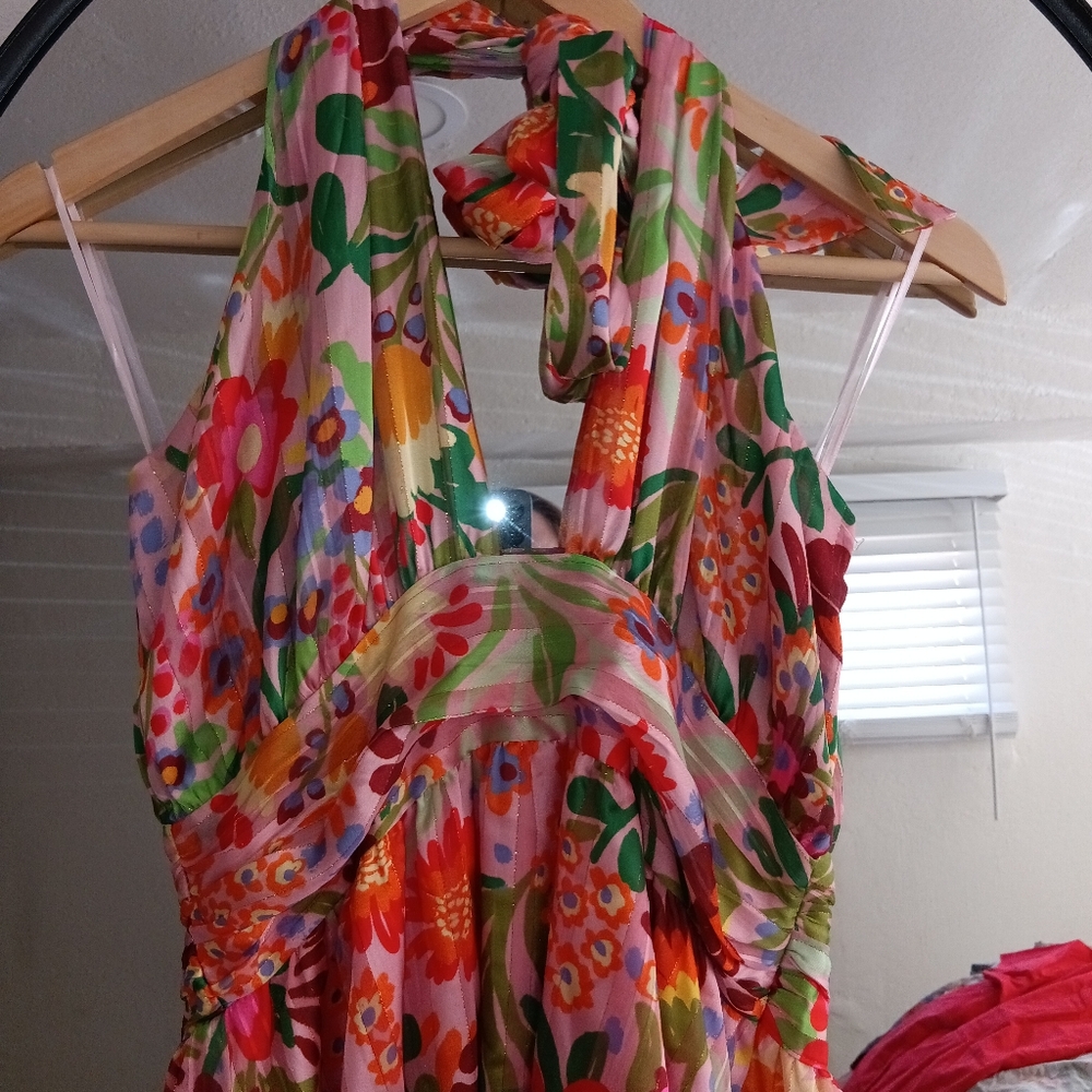 Nwt BTFL-life Vibrant Floral Halter High-Low Dress Multi Size M - Picture 11 of 12